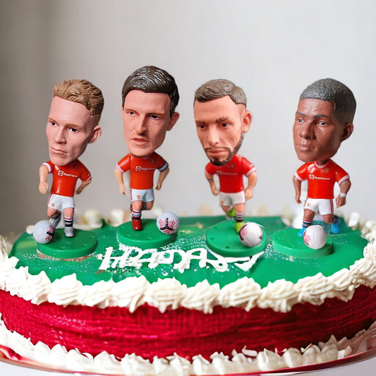 4 x Manchester United Cake Topper Set - McTominay, Maguire, Bruno and Rashford